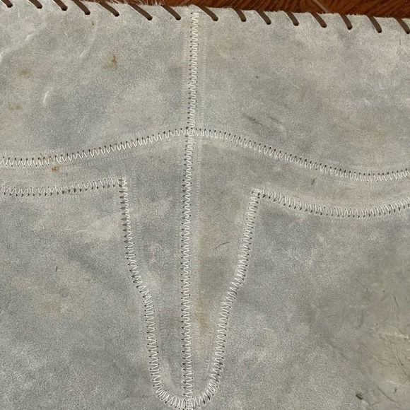 Genuine Cowhide longhorn placemat Leather backing and stitching 14 x18 inches - Picture 6 of 11